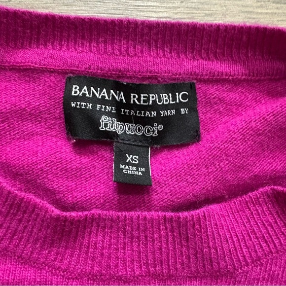 BANANA REPUBLIC Women’s Pink Merino Wool Cashmere Blend Sweater Size XS Tie - Picture 5 of 9